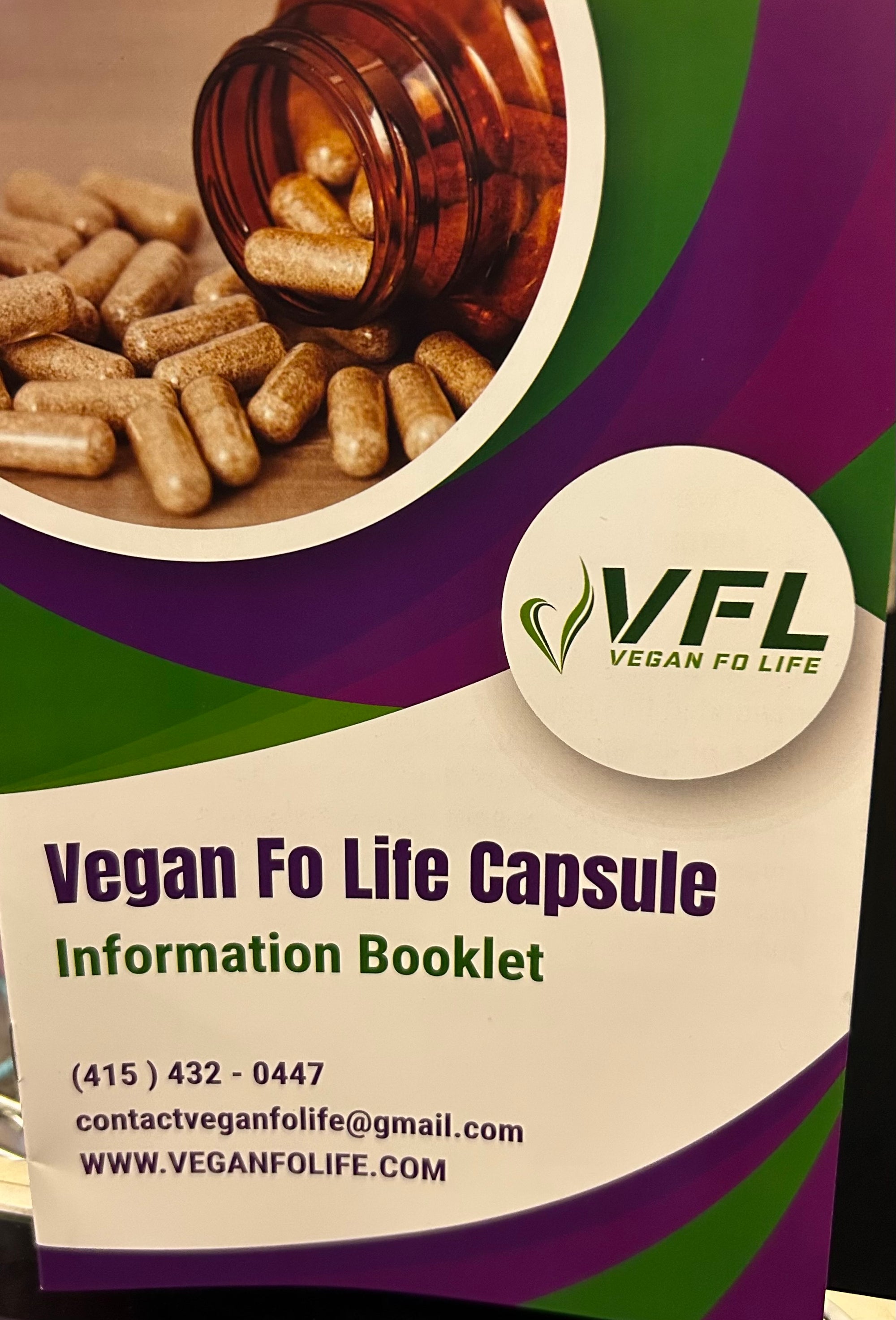 Vegan Fo Life Capsule information booklet