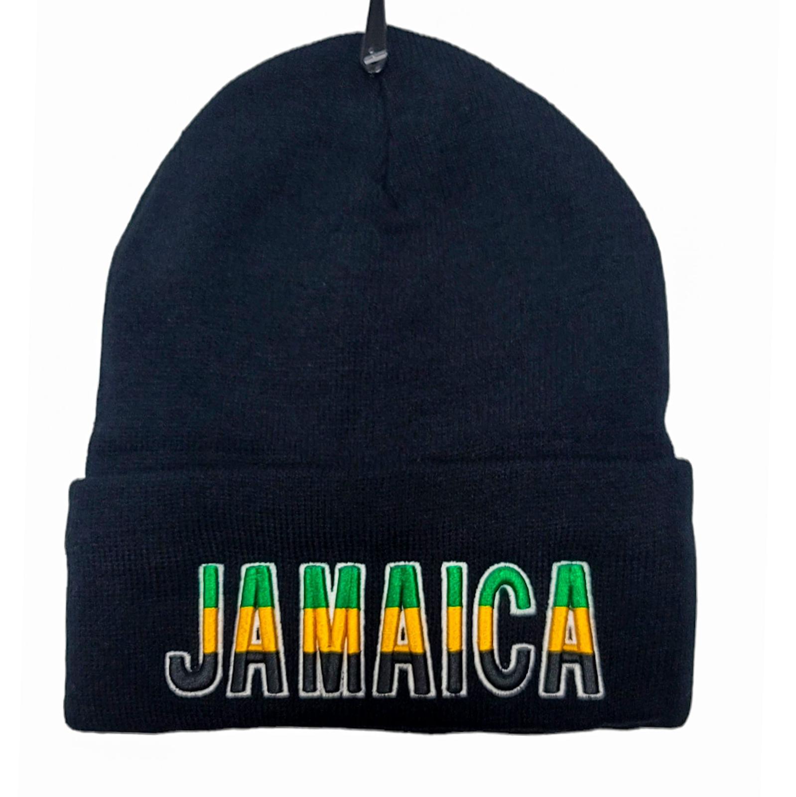 Black Jamaica Beanie Cap