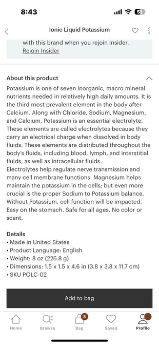 Potassium 18oz