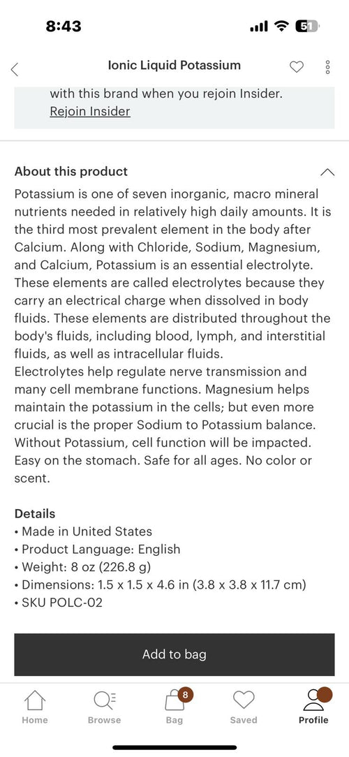 Potassium 18oz