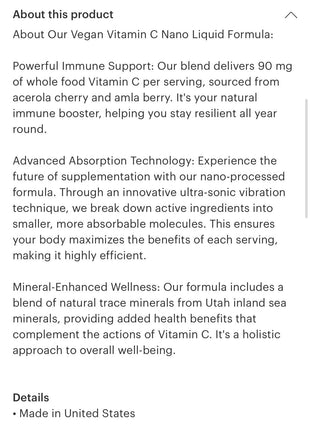 Vitamin C Liquid 4oz