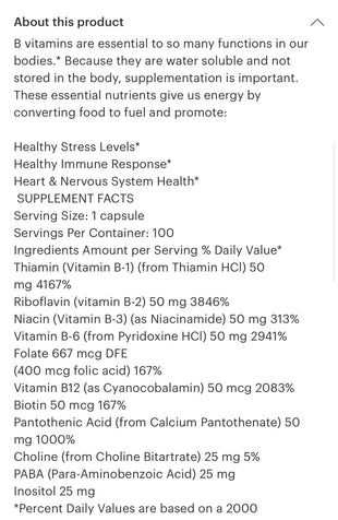 Vitamin B - Complex (100) capsules