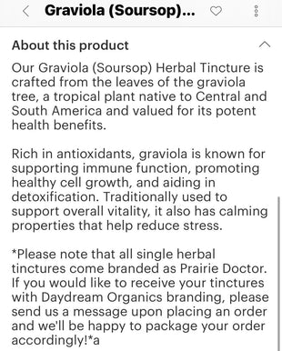 Sour Sop Herbal Tincture (Graviola)