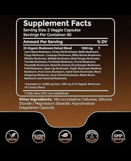 Mushroom Complex 
25 - in - 1 (functional mushrooms ) (120)