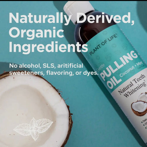 Pulling Oil (coconut & mint ) Natural Teeth Whitening 8oz