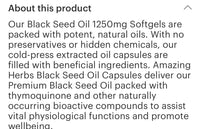 Black Seed Softgel Capsules (60) 100% cold pressed