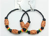 Rasta Color & Design Hoop Earrings