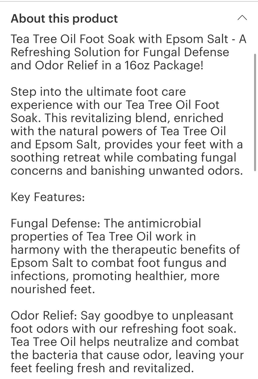 Tea Tree Foot Soak 1lb