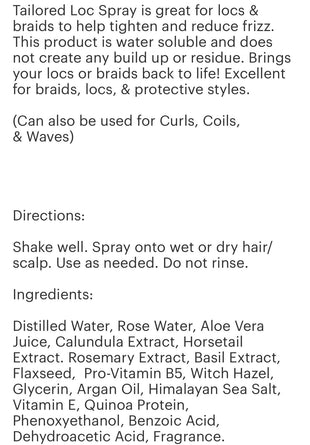 Tailors Loc Spray (tightening & refreshing) 8oz