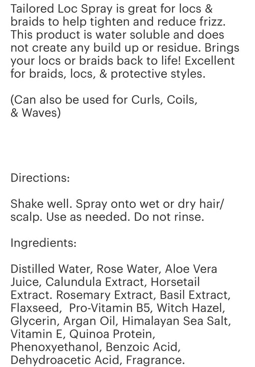 Tailors Loc Spray (tightening & refreshing) 8oz