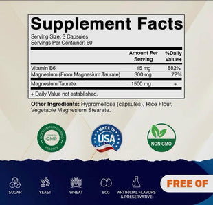 Magnesium Taurate with B6 180 capsules