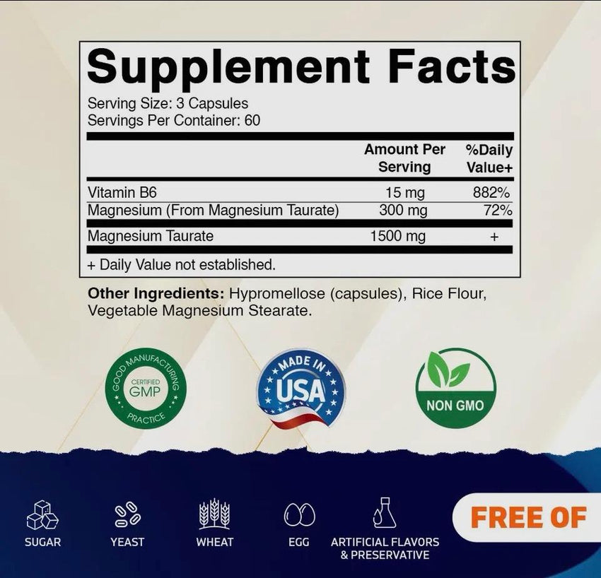 Magnesium Taurate with B6 180 capsules