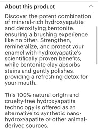 Fresh Mint Hydroxyapatite Toothpaste Dentifrice 3.3oz