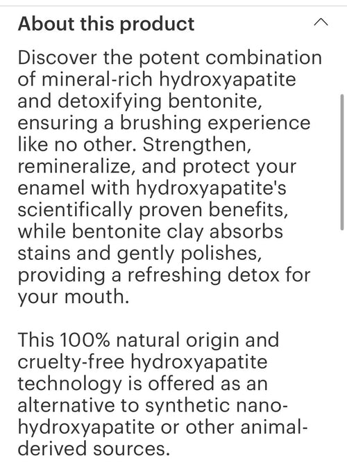 Fresh Mint Hydroxyapatite Toothpaste Dentifrice 3.3oz