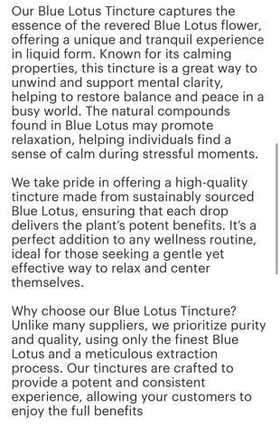 Blue Lotus Tincture (the flower of intuition) high potency 1 oz