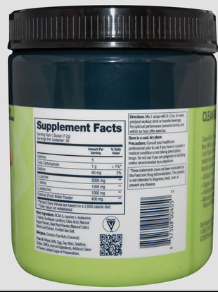 BCAA (Clean) Punch Flavor 30 servings 7.42 oz (vegan fermented bcaas, organic coconut water electrolytes)