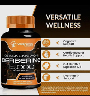 Berberine Capsules (ceylon cinnamon) 15,000 mg 120 capsules