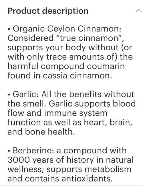 Ceylon Cinnamon 5 & 1 (Berberine, garlic, turmeric , black pepper extract ) 2160 mg (120)