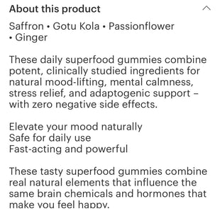 Happy Drops (60) Mood Lifting (ginger, saffron, gotu kola, passion flower )