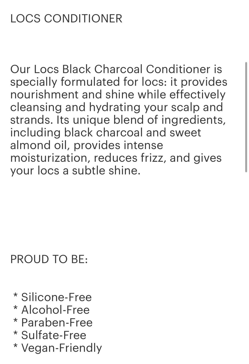 Black Charcoal Loc Conditioner 8oz