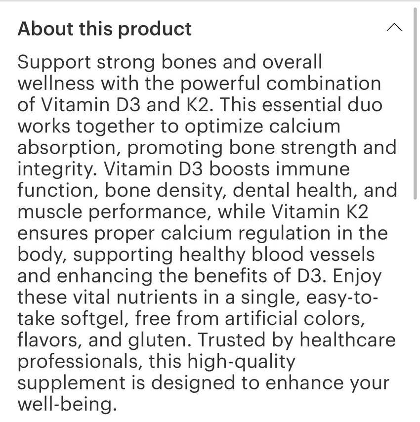 D3 + K2  (60) Capsules