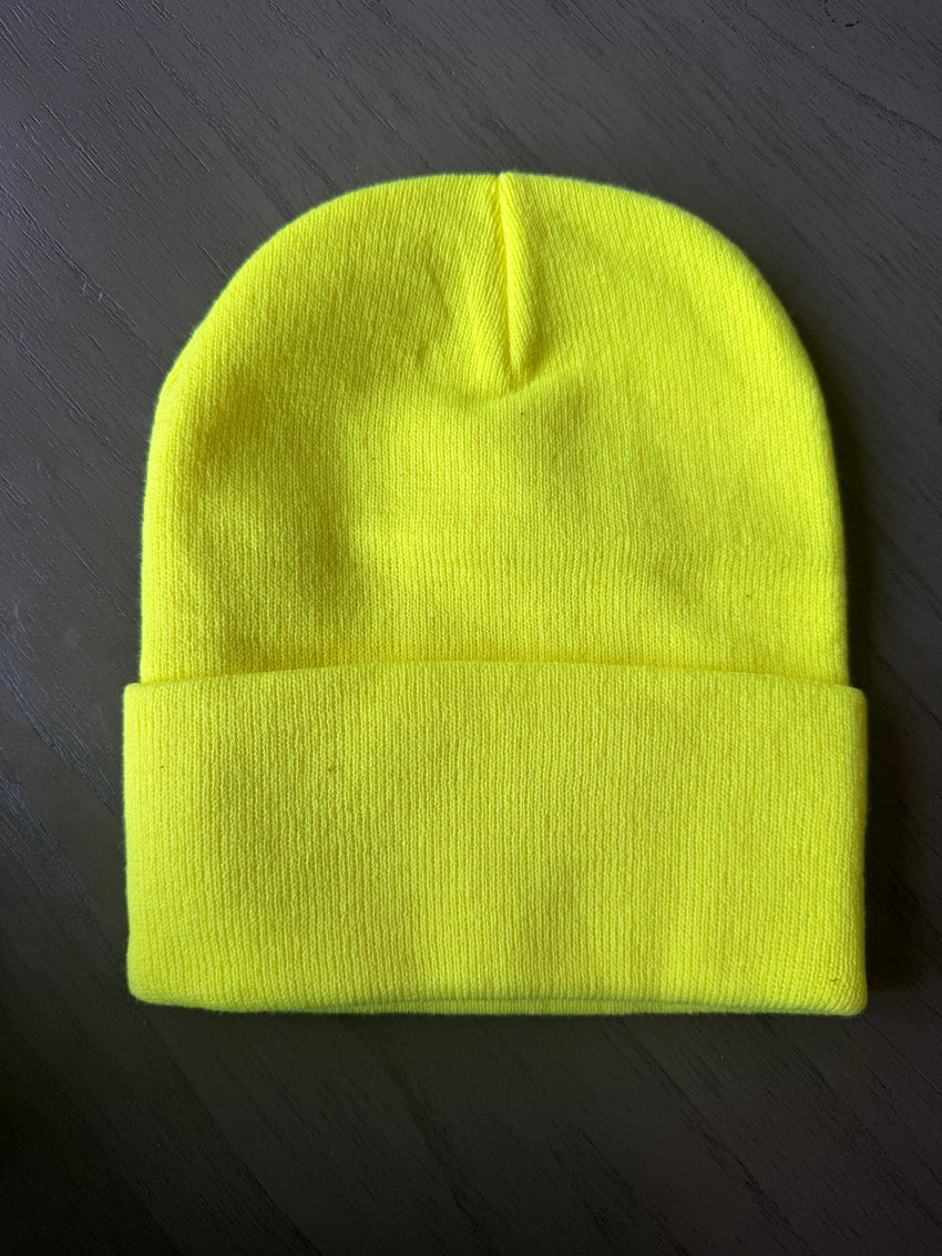 Fluorescent Yellow Beanie Cap