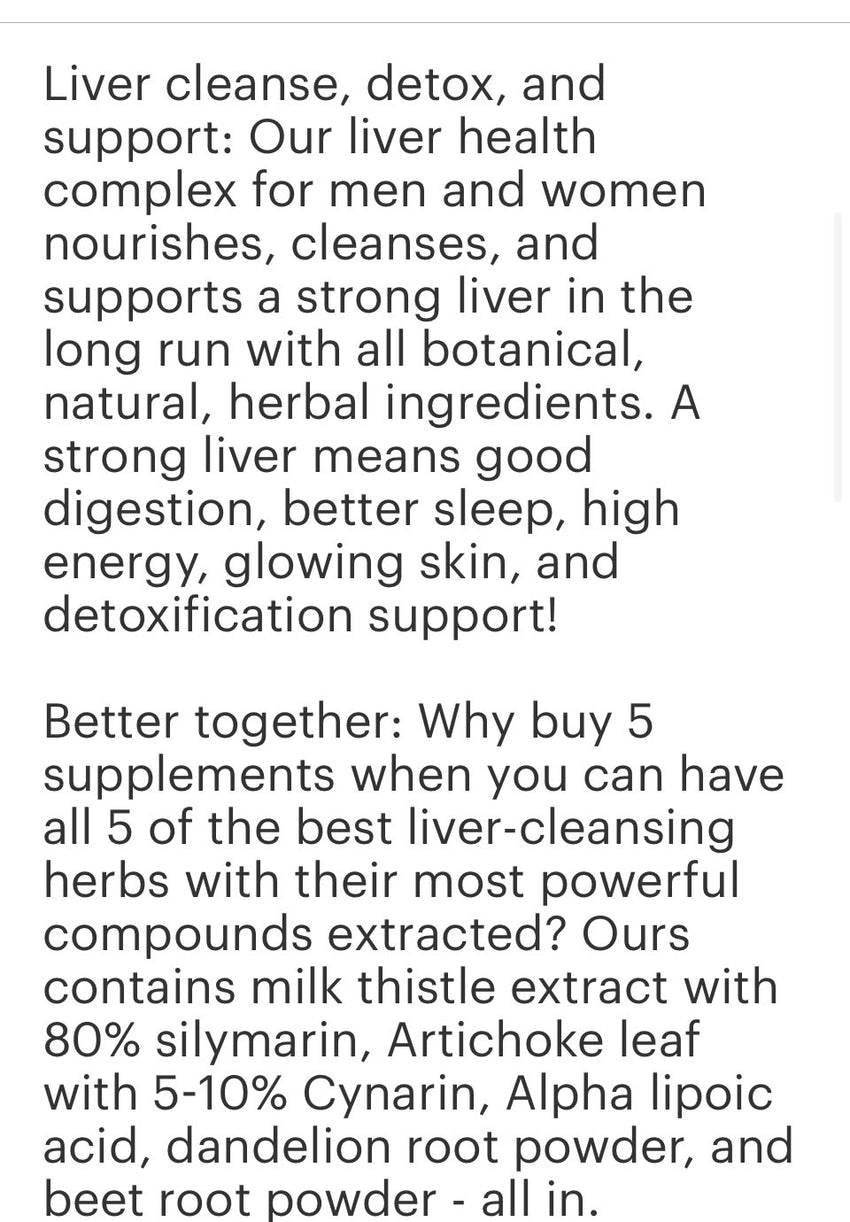 Liver 5&1 (alpha lipoic acid, artichoke leaf, milk thistle , dandelion, beet root ) (120)