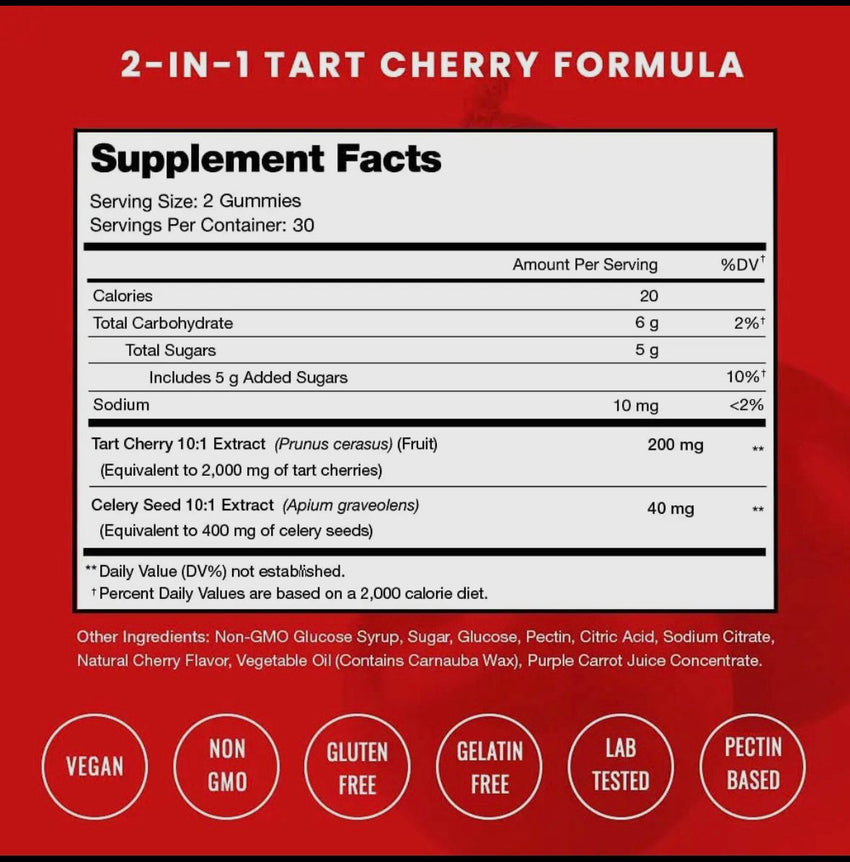 Tart Cherry Gummies 
(60)