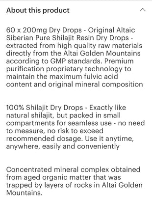 Shilajit tablets drops (60 pc)