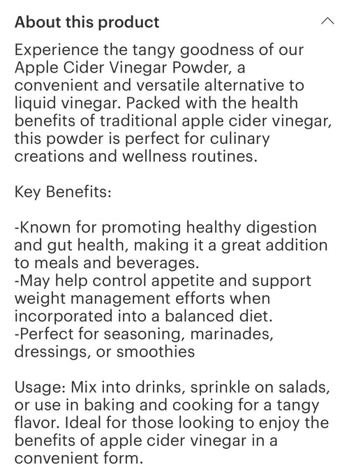 Apple Cider Vinegar Powder 4oz