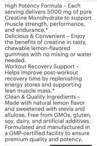 Creatine Monohydrate Gummies 5000 MG (150 ct)
