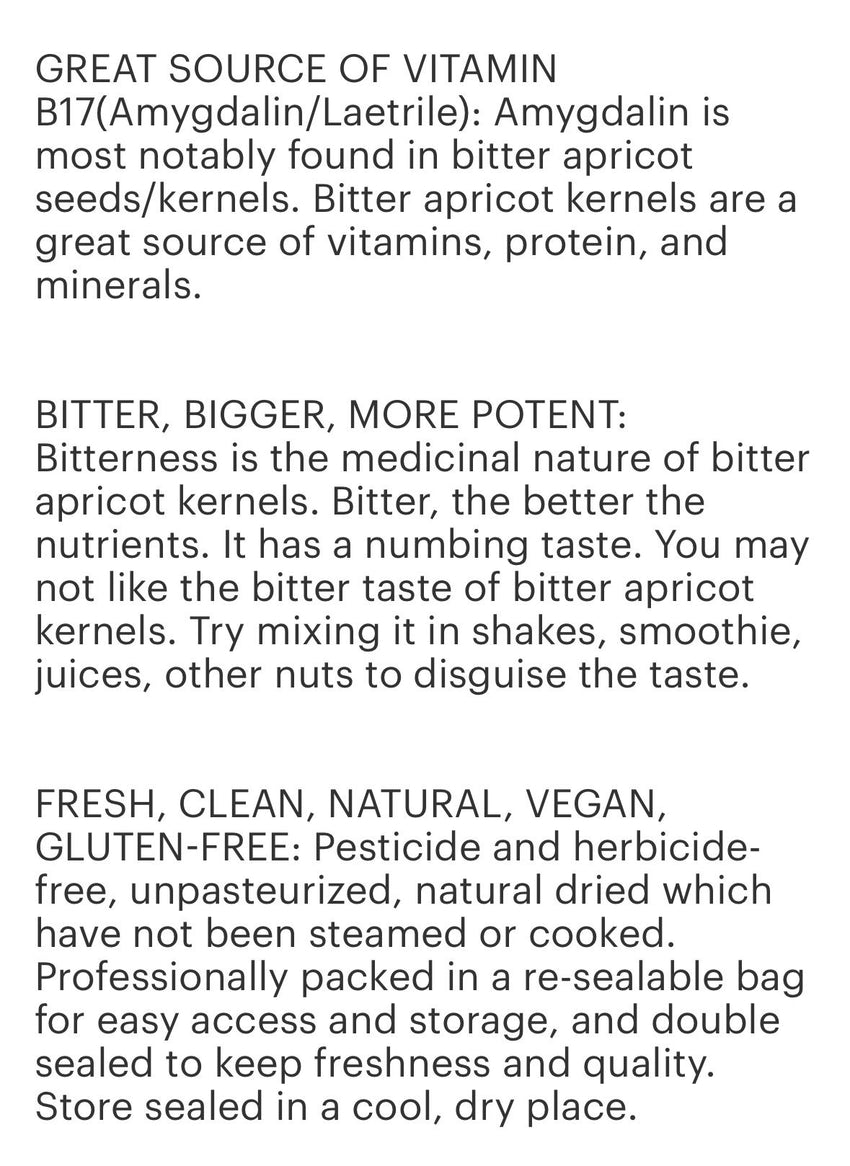 Organic Apricot Kernels (1 lb bag )
