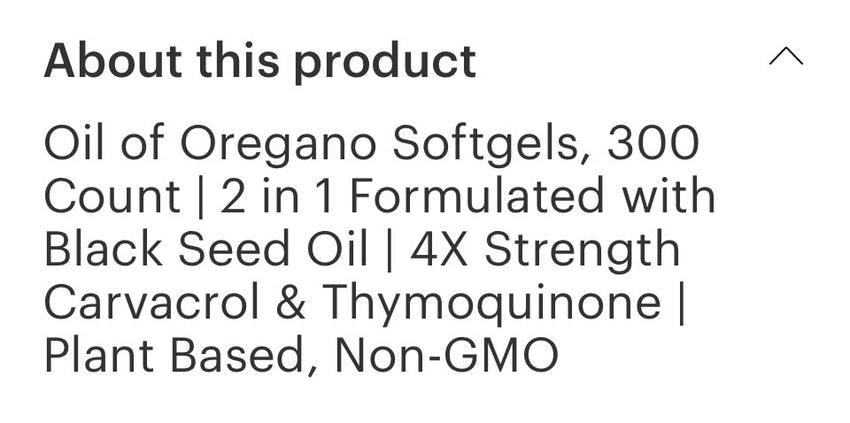 Oil of Oregano with Black Seed Oil (300 ct)