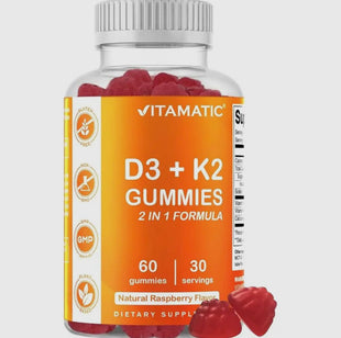 D3 + K2 Gummies (60) raspberry flavored