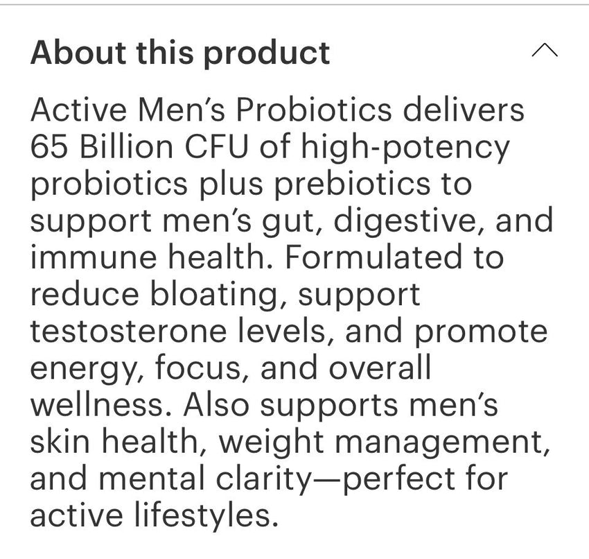 Men’s Probiotic 50 Billion CFU Capsules (30)