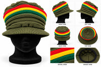 Rasta Cap Olive with stripes
