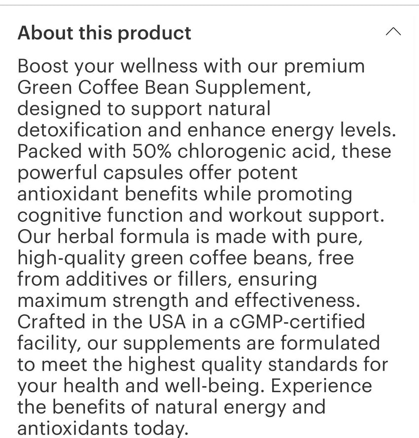 Green Coffee Bean Extract with GCA
(60) Capsules