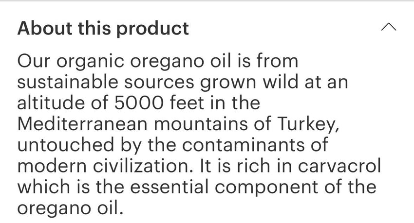 Organic Oil Of Oregano 1 oz