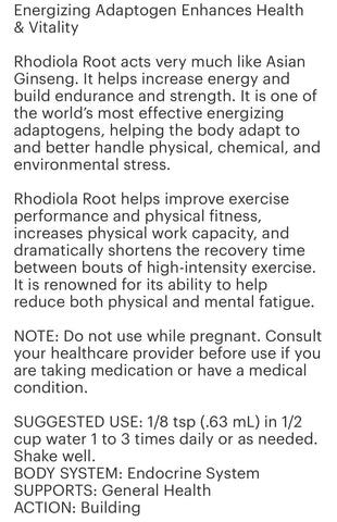 Rhodiola Drops 1oz