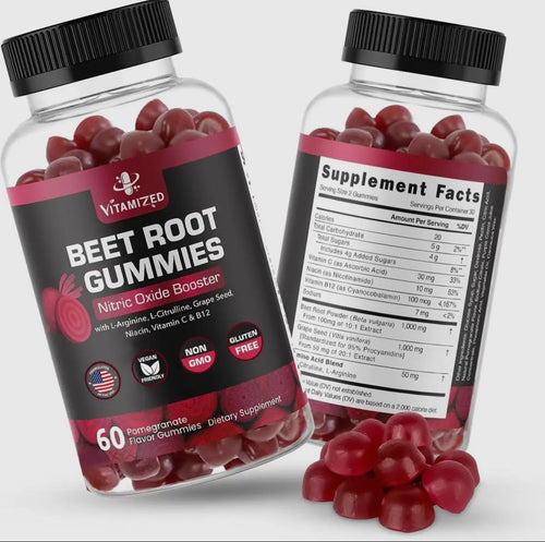 Beet Root Gummies 1000mg  (60) pomegranate flavor