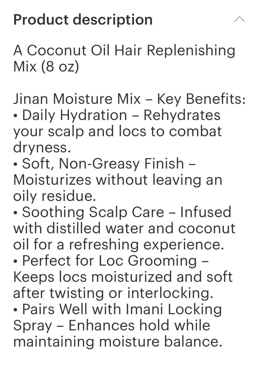 Dr Locs - Moisture Mix (coconut oil mix ) 8oz