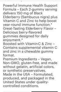 Elderberry Gummies with Zinc & Vitamin C (60)