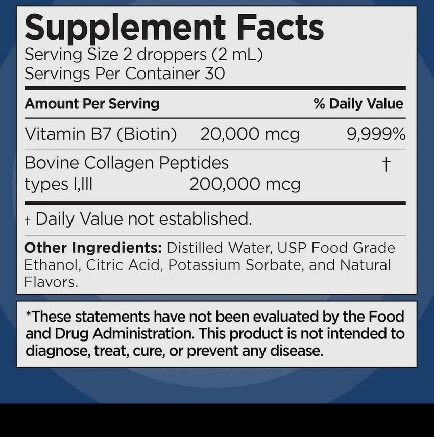 Collagen & Biotin Luis drops (skin , hair , nail & joint support) 2oz