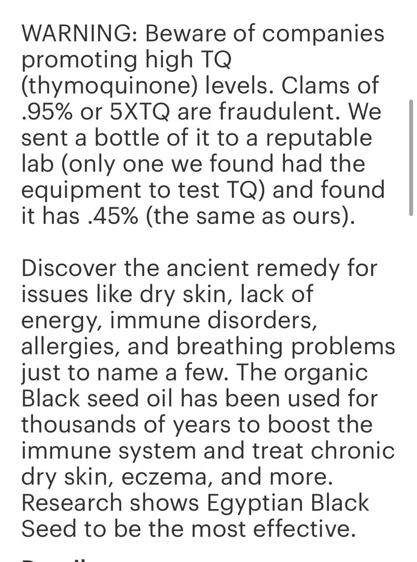 Egyptian Black Seed Oil 8oz