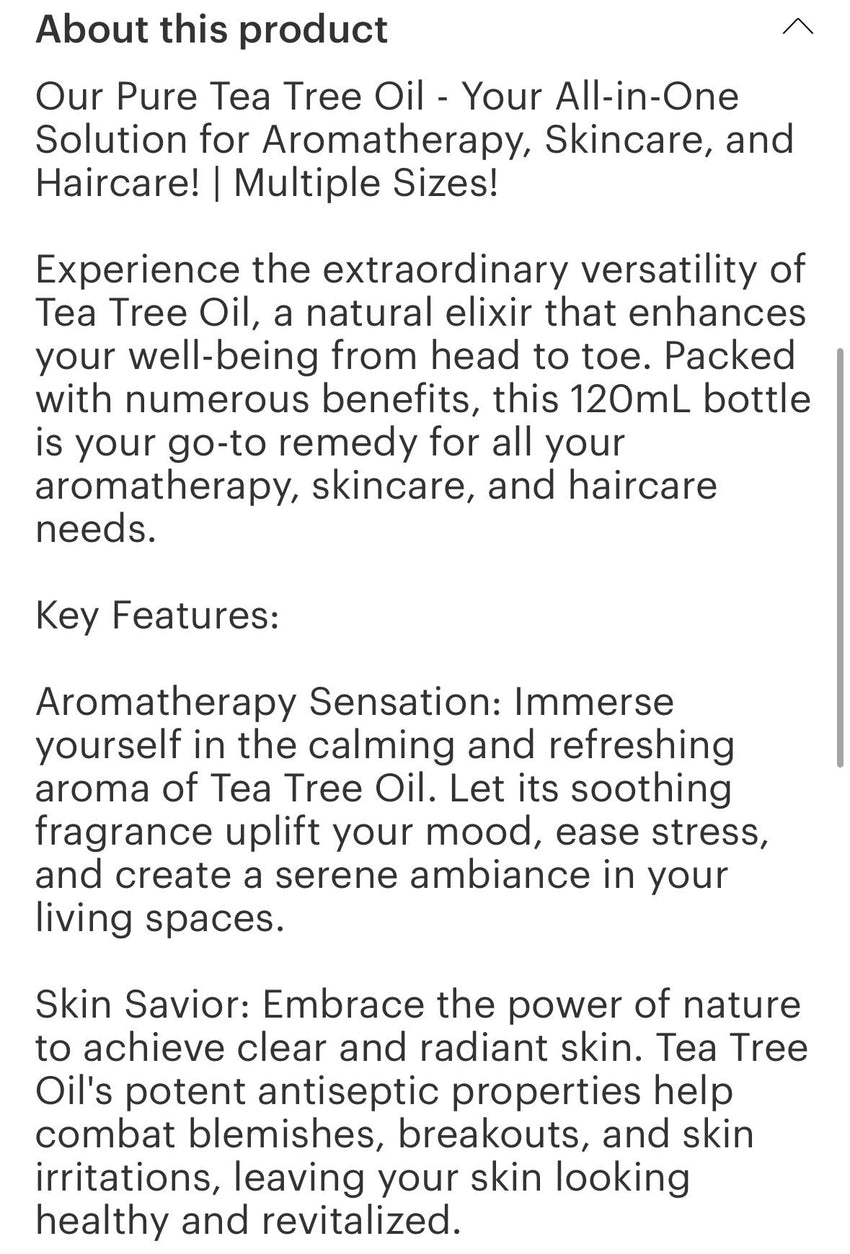 Tea Tree  Essential Oil 2oz