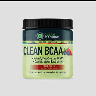 BCAA (Clean) Punch Flavor 30 servings 7.42 oz (vegan fermented bcaas, organic coconut water electrolytes)