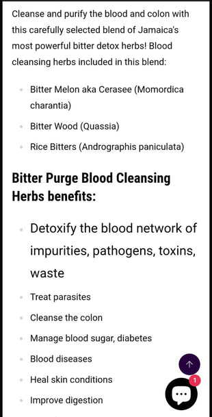 Bitter Purge 
(Detoxify Blood )
