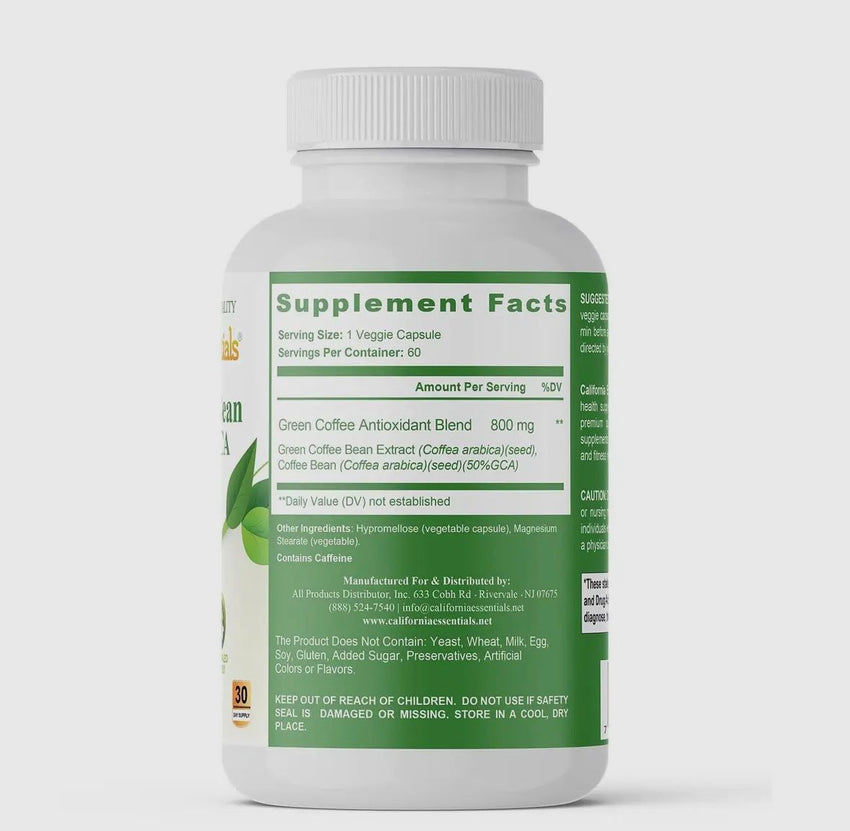 Green Coffee Bean Extract with GCA
(60) Capsules