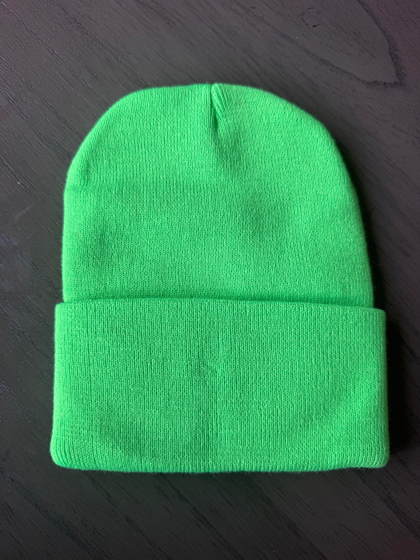 Fluorescent Green Beanie Cap