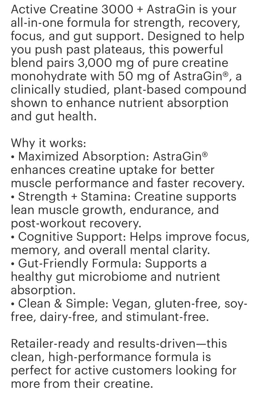 Creatine 3000 & Astragin (120) Capsules